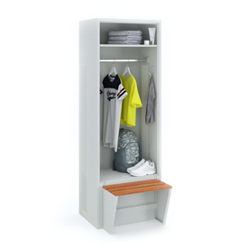 Kabinen Spind mit klappbarer Sitzbank